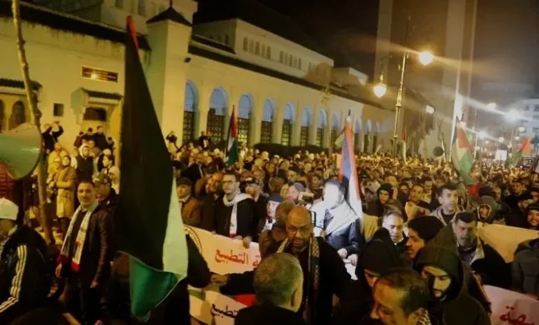 طنجة.. مسيرة حاشدة تنديدًا بالعدوان الإسرائيلي على غزة